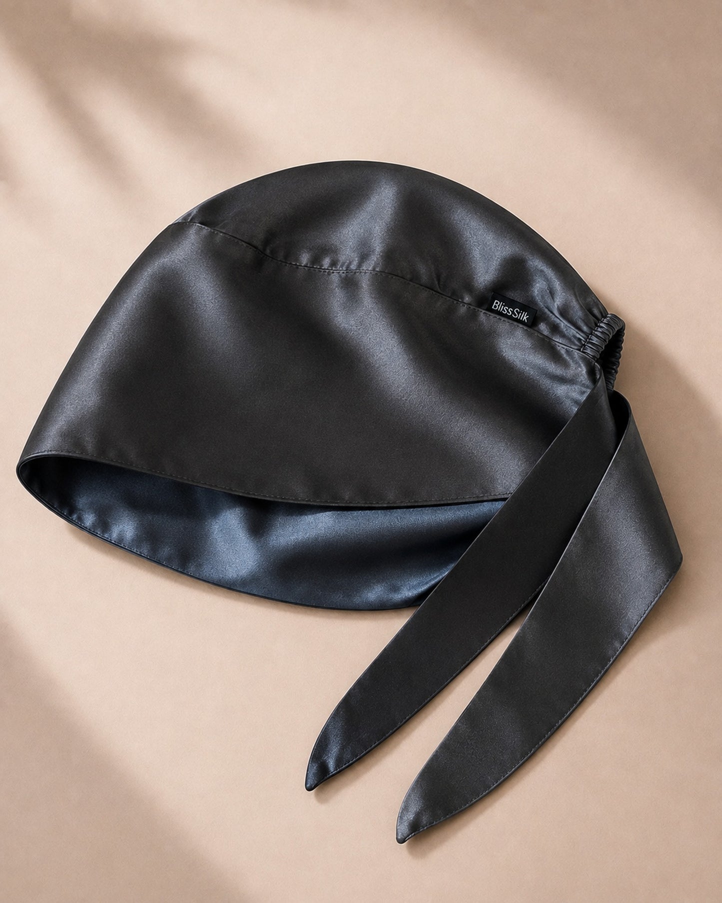 Silk Scrub Cap in Grey/Steel, grey side showing — BlissSilk