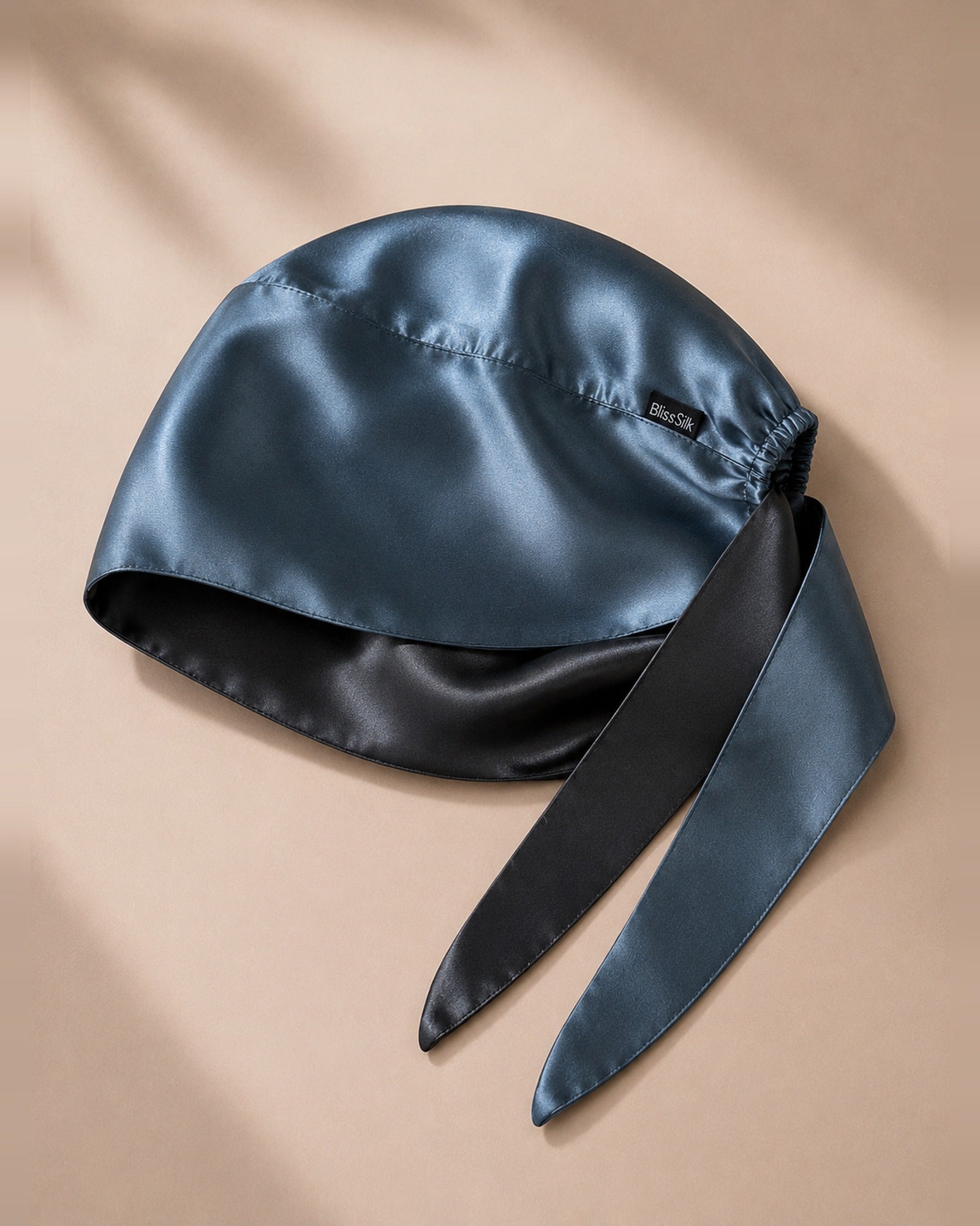 Silk Scrub Cap in Grey/Steel, steel side showing — BlissSilk